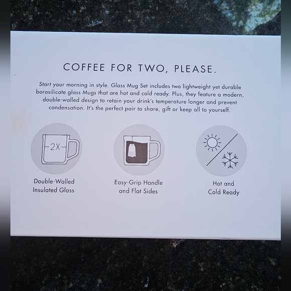 Corkcicle Fairisle Glass Mug, Set of 2 - Picture 3 of 7